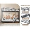Loft Bed Twin Size with Ladder and High-Arched Guardrail, Sturdy Metal Slats, Space-Saving Design, Modern Decor Style, Easy Assembly, Matte Gray - 2 of 4