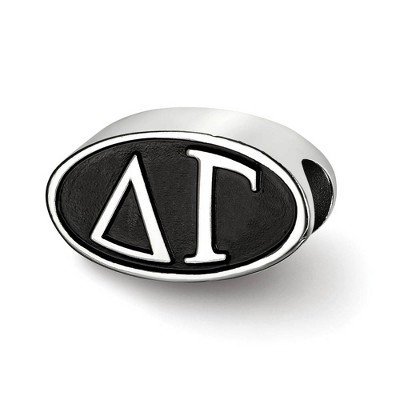 Black Bow Jewelry Sterling Silver Delta Gamma Greek Life Bracelet Bead Charm