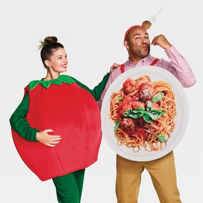 Adult + Kids' Tomato and Spaghetti Halloween Couples Humor Costume Apparel Top - Hyde and EEK! Boutique™ One Size Fits Most