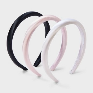 Girls' 3pk Padded Headband - art class™ Pink/White/Black: Fashion Accessory for All Hair Types - 1 of 3