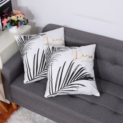 2 Pcs 18" x 18" Polyester Square Decorative Pillow Cover Black Grass  - PiccoCasa