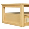 Kumasinova Modern Coffee Table with Storage Shelf,Side Table with 1 Rattan Drawer,End Table with 2 Tabletops,Center Table for Living Room - 4 of 4