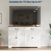 Kitchen Storage Cabinet,Farmhouse Sideboard Buffet Cabinet with Drawer & Adjustable Shelves, Dining Room Coffee Bar Organizer, White - 3 of 4