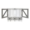 21" x 6" x 20" Hutchins Decorative Rustic Wood Wall Cabinet White/Gray Farmhouse - Kate & Laurel All Things Decor - 4 of 4