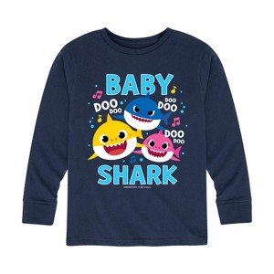 Boys' - Baby Shark - Baby Shark Family Doo Doo Doo Long Sleeve Graphic T-Shirt - 1 of 4