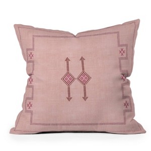 Becky Bailey Bungalow Kilim Square Throw Pillow Pink - Deny Designs - 1 of 4