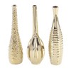 Olivia & May Decorative Ceramic Vases Gold 12" 3pk: Stoneware Novelty Containers, Spot Clean, Set of Three - 3 of 4