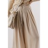 Amaryllis Women’s Wide Leg High Waist Pleated Pants with Smocked Drawstring Waist Flowing Lightweight Crinkle Texture - 4 of 4