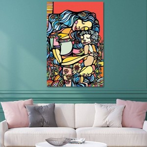 iCanvas Mother and Child by Ninhol Canvas Print Wall Art - 1 of 3