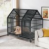 FURNIinspire Pet Crates and Houses 54 Inches Heavy Duty Dog Cage with Removable Roof and Wheels for Comfortable Pet Living, Black, 46"*29.5"*54" - 2 of 4