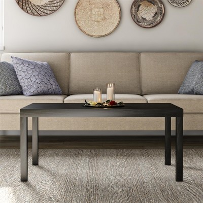 Parsons Black Oak Rectangular Coffee Table with Metal Frame