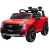 Qaba Ford Ranger Licensed 12V Kids Ride on Car, Kids Electric Car with Remote, Spring Suspension, Toy Storage, LED Headlights, Music Horn, Red - 4 of 4