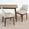 Vynxaria Beige Linen Dining Chairs - Set of 2 for Classic Sophistication - 4 of 4
