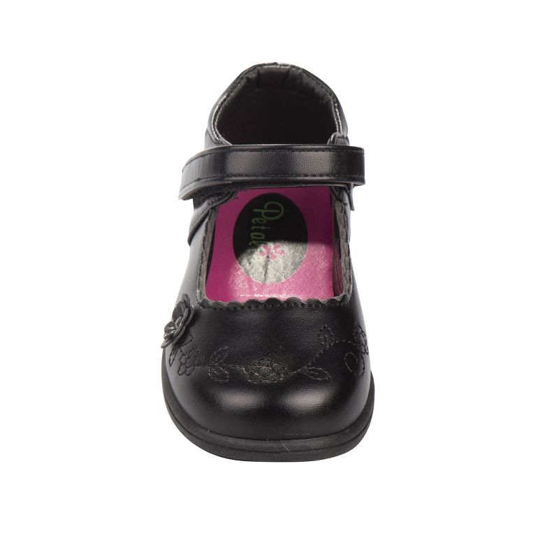 Petalia Girls' Toddler Floral Faux leather construction School Shoes, 4 of 7