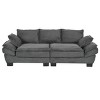 85.4" Modern Curved Corduroy Sofa,Upholstered Couch with Decorative Pillows,2-Seat Living Room Sofa for Apartment-Baofuwish - 3 of 4