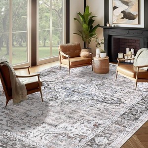 Vintage Area Rug for Living Room, Distressed, Washable, Non-Slip, Ultra-Thin, Soft, Large Area Rug for Bedroom, Dining Room. - 1 of 4
