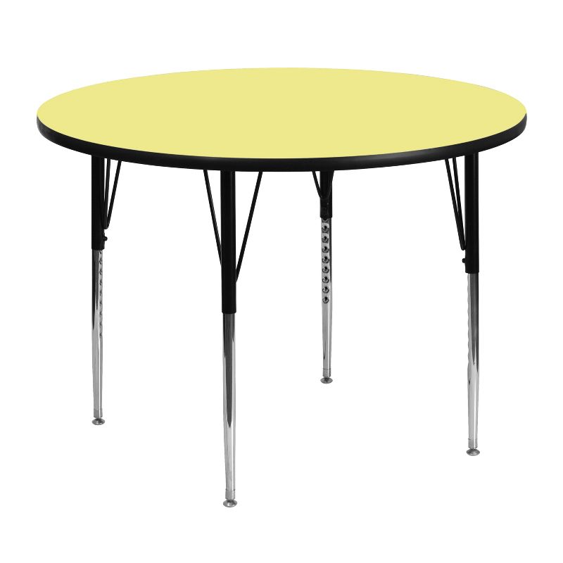 Flash Furniture 48'' Round Thermal Laminate Activity Table - Standard Height Adjustable Legs, 1 of 4