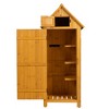 MOEPISY 30.3 inches L X 21.3 inches W X 70.5 inches H Outdoor Storage Cabinet Tool Shed Wooden Garden Shed Natural - 2 of 4