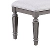 Simple Relax Wood and Fabric Dining Bench in Light Grey - 3 of 4