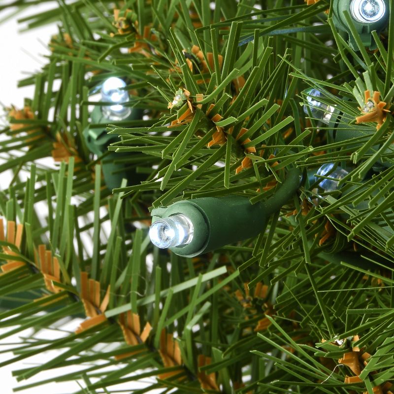 30" Prelit LED Memory Shape Norwood Fir Christmas Wreath White Lights - National Tree Company, 4 of 8