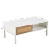 Lyngins 40.16" Rattan Woven Coffee Table, Sliding Door for Dtorage, Center Table with Metal Legs, 220lbs Capacity, Modern Table for Living Room - 3 of 4