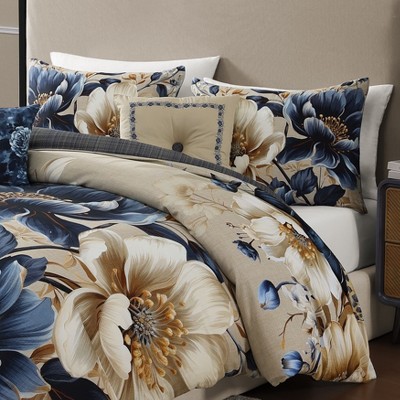 Bebejan English Manor 100% Cotton Sateen 5 Piece Floral Reversible Comforter Set, All Season Bedding Set-Queen — фото 4