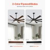 VEVOR 72 Inch Ceiling Fan with Light, 6-Speed Remote Control, Dimmable 3-Color Temperature, Reversible DC Motor, Modern Low Profile Flush Mount Fan - 3 of 4