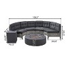 Christopher Knight Home Navagio Outdoor Wicker 4 Seater Half Round Sofa Set with Fire Pit - 3 of 4