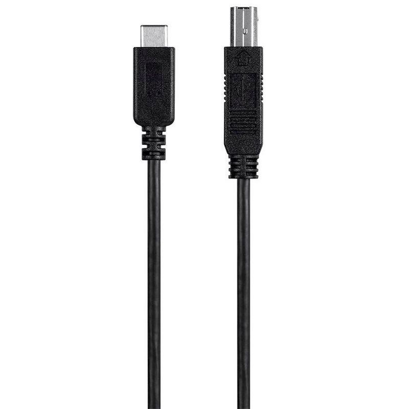 Monoprice 2.0 USB-C to USB B Printer Cable 480 Mbps 6.6ft black, 1 of 7