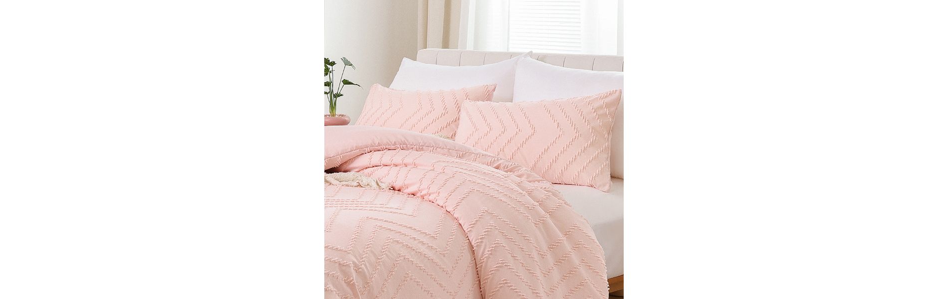 BAGOKIE 2/3PCS Comforter Set Vertical Tufted Bedding Set with Comforter & Pillowcase