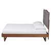 Baxton Studio King Sereno Fabric and Wood Platform Bed Gray/Walnut Brown: Elegant Upholstered Headboard, No Box Spring Needed - 3 of 4