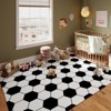 LOVEVOOK Soft Round Rugs for Bedroom, Soccer Rug for Boys, Bedside Area Kids Carpet for Living Room, Nursery, Dorms Machine Washable 47 Inch - 3 of 4
