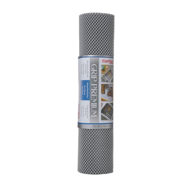 Con-Tact Brand Grip Premium Non-Adhesive Shelf Liner- Thick Grip Alloy Gray (18&#39;&#39;x 8&#39;), 1 of 9