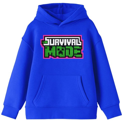 Boy's Minecraft Creeper Face Pull Over Hoodie - Athletic Heather - Large