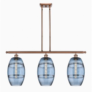 Vaz - 3 Light Stem Hung Island In Industrial Style-10.38 Inches Tall and 36 Inches Wide - 1 of 1