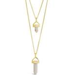 SHINE by Sterling Forever Gold Tone White Stone Layered Necklace