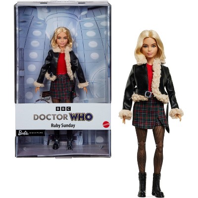 Barbie 11.5" Ruby Sunday Doll with Blonde Hair/Green Eyes, Dr. Who Collectible with Doll Stand