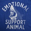 Mens Emotional Support Animal T Shirt Funny Scary Shark Attack Joke Tee For Guys - Crazy Dog Men's T Shirt - 2 of 4