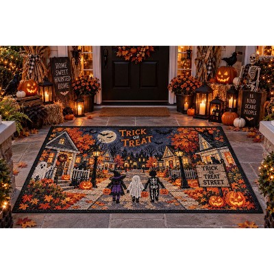 FC Design 5' x 7' Halloween Spiderweb Ghost and Candy Waterproof
