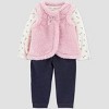 Carter's Just One You® Baby Girls' 3pc Vest and Leggings Set - Pink - 2 of 4