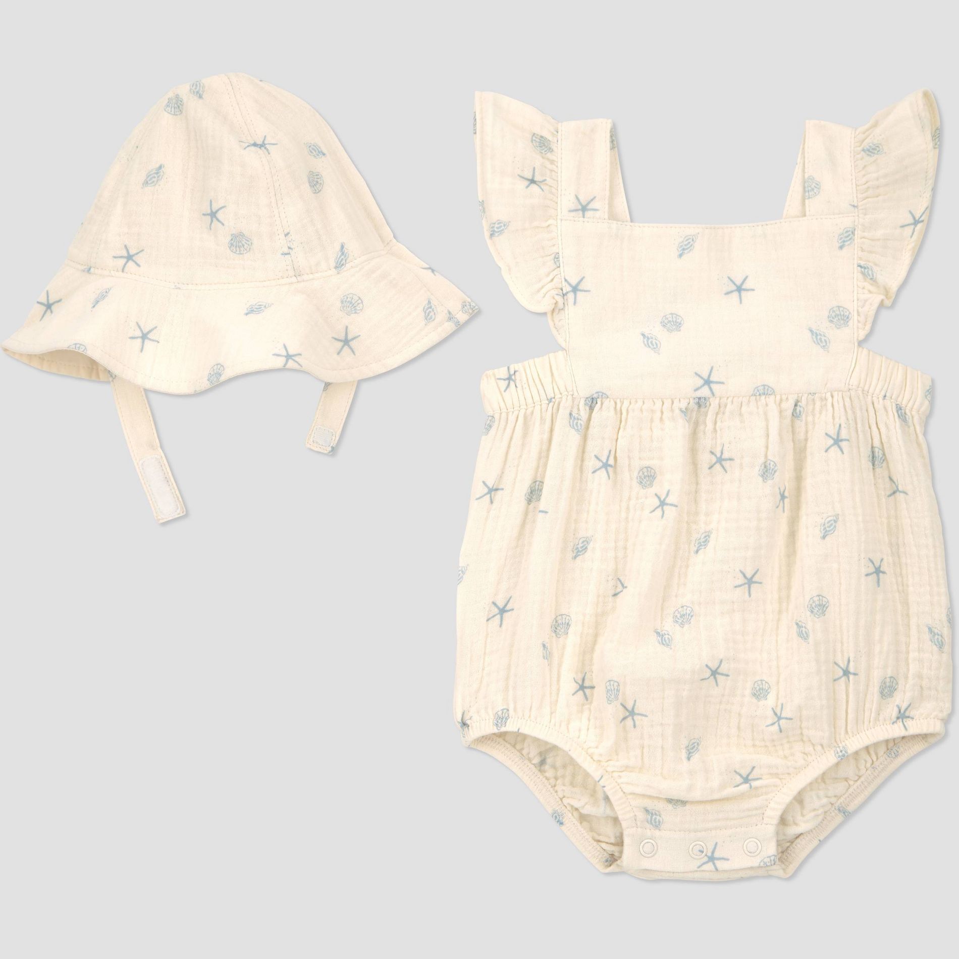 Carter's Just One You® Baby Girls' Seashell Bubble Romper and Hat Set - Ivory