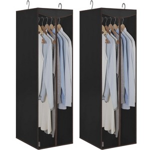 2 Pack Grey Hanging Garment Bags, Zipper Cover with Sealed Clear Window for Closet Organization - 1 of 4