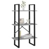 vidaXL Engineered Wood Storage Shelf, Freestanding Scandinavian Style Metal Shelves - 4 of 4