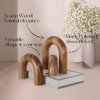 Itopfox 3 pcs wood arch decor set modern minimalist shelf accent smooth burr free design for coffee table entryway living room brown - 3 of 4