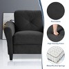 INFURNIC Sofas Comfortable Sectional Couch Velvet Upholstery Modular Design Detachable Cushions for Living Room, Black, 54.3"*29.1"*34.4" - 2 of 4