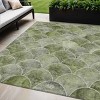 Green And Ivory Abstract Washable Indoor Outdoor Area Rug - 2 of 4