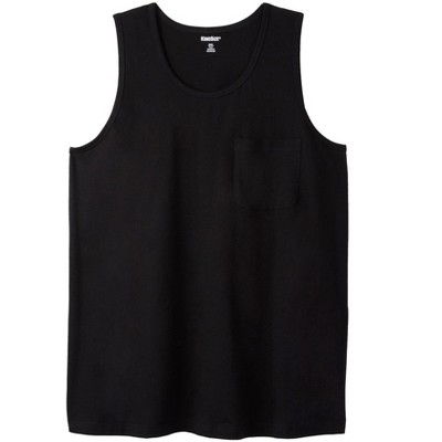 KingSize Men's Big & Tall Shrink-Less Lightweight Pocket Tank - 9XL, Black
