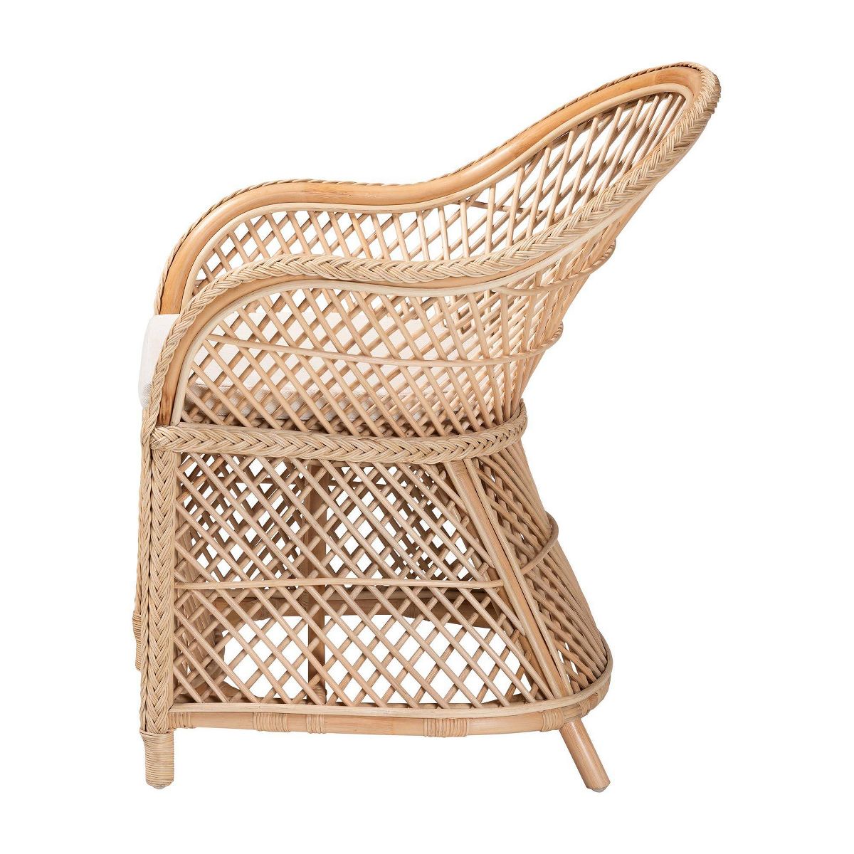 bali & pari Casilda Braided Rattan Arm Chair Natural - thumbnail 2
