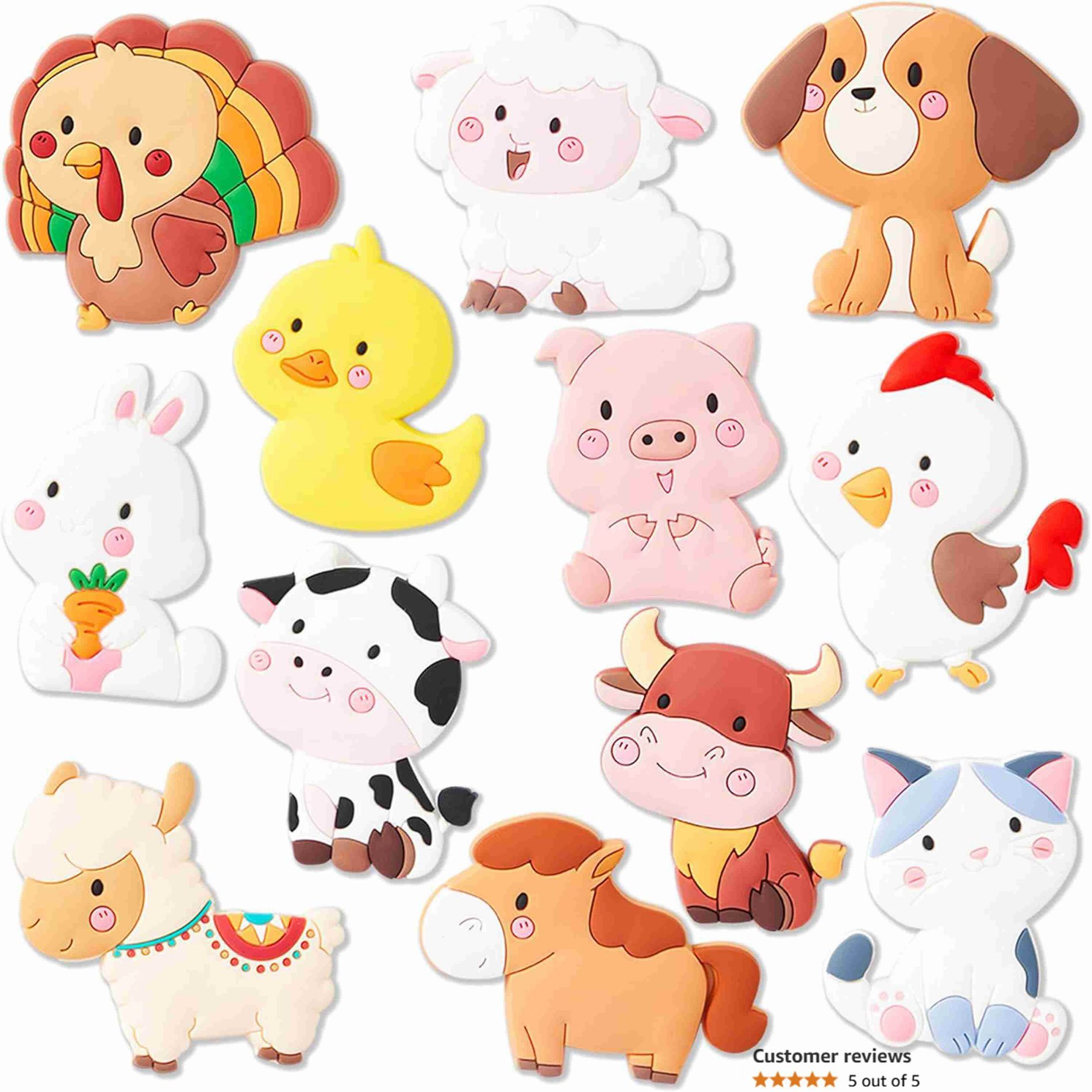 Joyfy 12 Pcs Farm Animal Magnets for Fridge Cute Refrigerator Magnet for Kids Toddler Funny Magnetic Toys Party Favor Birthday Gifts Classroom prize