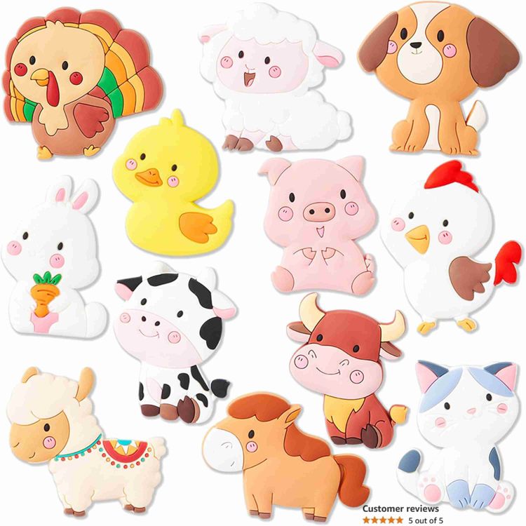 Joyfy 12 Pcs Farm Animal Magnets for Fridge Cute Refrigerator Magnet for Kids Toddler Funny Magnetic Toys Party Favor Birthday Gifts Classroom prize, 1 of 5